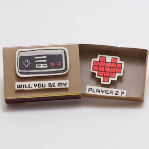 Carte d'amour pour les amateurs de jeux vidéo/ Carte d'amour pour les joueurs/ Cadeau d'amour pour geek/ Carte de proposition pleine d'esprit/ Soyez ma petite amie/ Mon petit ami/ Serez-vous mon joueur 2 ?