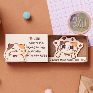 Funny Love Card "Can't Take my Eyes off You"/ Flirty Pick-up Line Love Card/ For Girlfriend/ Boyfriend Gift/ Handmade Matchbox Card/ LV157