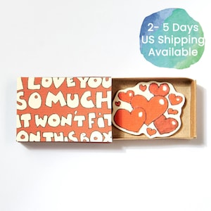 Cartão de amor de coração/ Cartão de eu te amo/ Presente exclusivo para namorado/ Cartão de amor humorístico/ Eu te amo tanto - não cabe nesta caixa/ Para ela/para ele