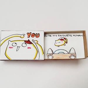 Cat Love Card / Cat Lover Gift / Cute Matchbox Gift / Vriendschapskaart / BFF geschenken / Je bent mijn favoriete mens / Cadeau voor Cat Mom / Cat Mother Gif
