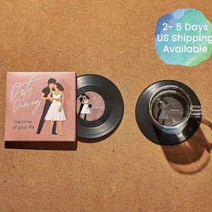 Dirty Dancing Vinyl Record Coasters, Set of 2, LP Record Coasters, Vintage 60s Swing Music, Cool Gift for Music Lover, Time of my life