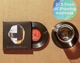 daft punk homework bomber jacket Daft Punk Vinyl Record Coasters, Set of 2, Random Access Memories Vinyl Disc Coasters, Electronic Music, Daft Punk RAM gifts, Music Coasters