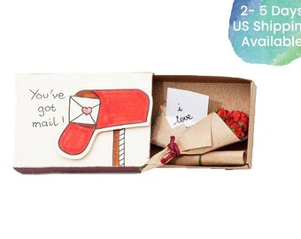 Cute Love Card/ Anniversary Card/ Personalized Love Gift/ Surprise Gift for Her / For Him / I love you Matchbox Card/ You've got mail/ LV021