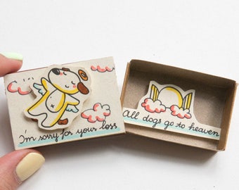 Condolences Card / Cute Sorry Card/ Matchbox / Message box / &quot;I am sorry for your loss&quot;/ OT083