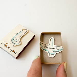 Linda tarjeta Te amo / Tarjeta de amor emergente 3D / Tarjeta Matchbox / Regalo de amor único para ella / "Te amo tanto" Birdy / Tarjeta del Día de San Valentín