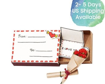 Romantic Love Card/ Anniversary Card for Boyfriend Girlfriend Wife Husband/  Cute Love Card "From - To" Envelope - LV012