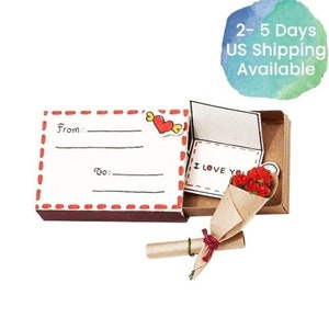 Cartão de amor romântico/ Cartão de aniversário para namorada/ Cartão de amor fofo "De - Para" Envelope/ Cartão de proposta de dia dos namorados/ Cartão de eu te amo para ele