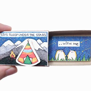 Viaje sorpresa Tarjeta de amor /Tarjeta de aniversario / Tarjeta romántica, regalo de amor único / regalo para el amante / "Deja dormir bajo la estrella conmigo" / LV095