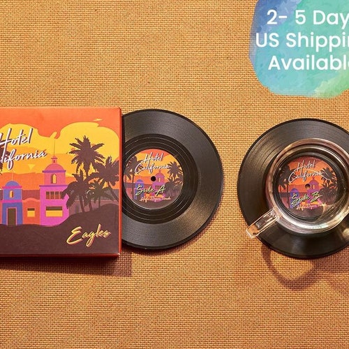 Vinyl Record Coasters Set of 2 Elvis Presley Music Coasters Etsy