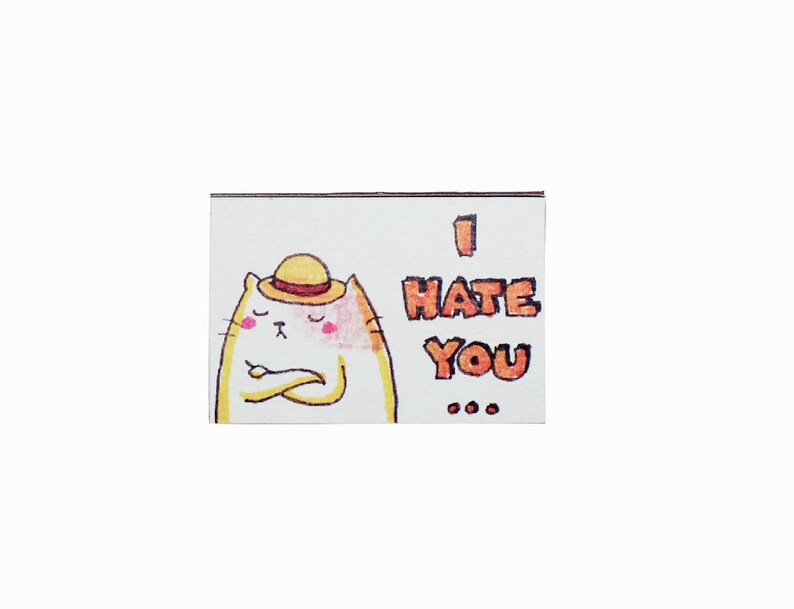 Funny Cat Love card Unique Love Gift Cute Love Card Surprise Anniversary Gift Cat lover card I Hate You The Least LV093