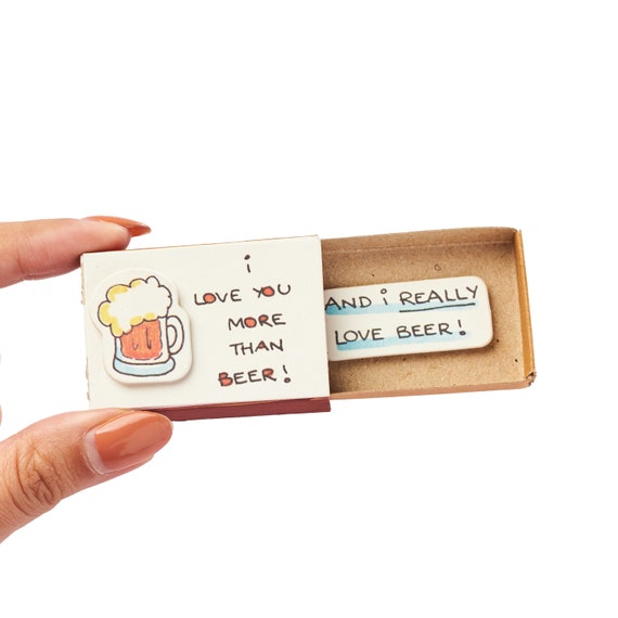 Funny Love Card Beer Love Card Gift for herBeer Lovers Gift for Couples Friendship Card I love you more than Beer LV048