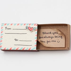 Tarjeta de agradecimiento personalizada/Tarjeta de amor personalizada/Tarjeta de aniversario/Tarjeta para cualquier ocasión/Ramo de rosas en caja de cerillas/Tarjeta del día de San Valentín