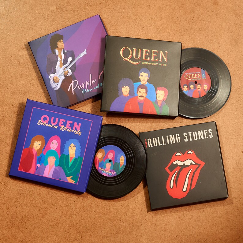 Hotel California Vinyl Record Coasters Eagles Band Set of 2 Etsy