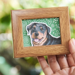 Customized Dog Portrait, Personalized Dog Art, Mini Custom Dog Portrait, Tiny Custom Dog Paintings, Personalized Gifts For Him, Miniature image 5