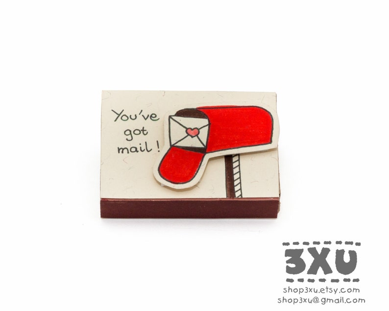 Cute Love Card/ Anniversary Card/ Personalized Love Gift/ Surprise Gift for Her / For Him / I love you Matchbox Card/ You've got mail/ LV021 image 4