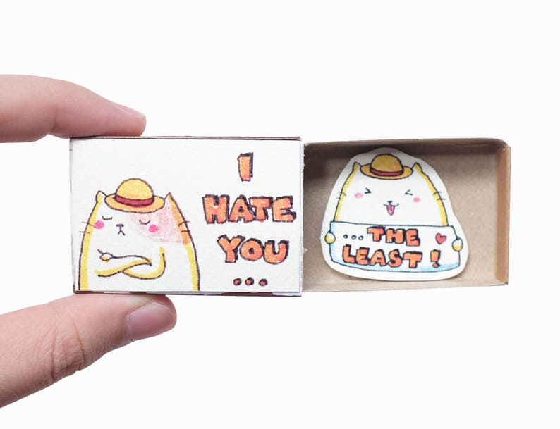 Funny Cat Love card Unique Love Gift Cute Love Card Surprise Anniversary Gift Cat lover card I Hate You The Least LV093