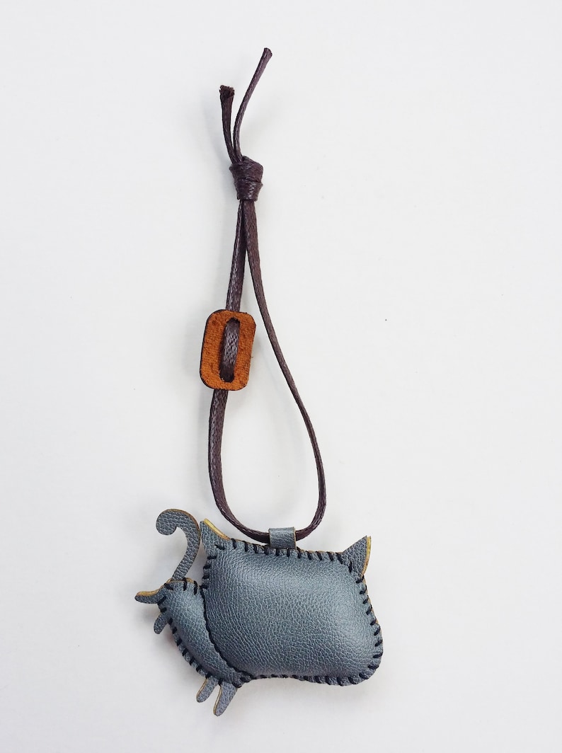 Cute Keychain Cat Leather Toy PT036 British Shorthair Charm Personalized Charm Unique Bag Charm Handmade Luggage Tag