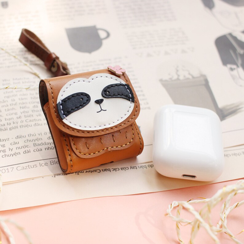 Cute Sloth Leather Airpod Case Animal Airpod Case Etsy