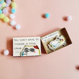 Inspirational Card/ Cat Encouragement Card/ Be Yourself Card/ You are purrrfect the way you are" Matchbox/ Gift box / Message box/ OT104