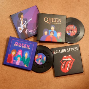 Vinyl Record Coasters, Set of 2, Elvis Presley Music Coasters, Jailhouse Rock Album, Music Decor, Gift for Music Lover, Rock n' Roll CS022 image 5