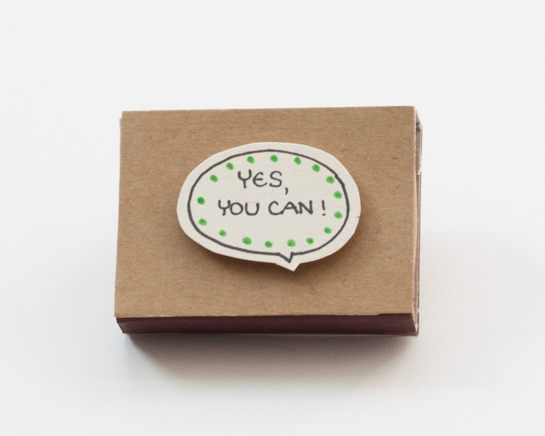 Good Luck Card Cute encouraging Matchbox Gift box Encouragement Card Friendship Card Yes you can card OT059