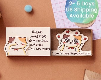 Funny Love Card "Can't Take my Eyes off You"/ Flirty Pick-up Line Love Card/ For Girlfriend/ Boyfriend Gift/ Handmade Matchbox Card/ LV157