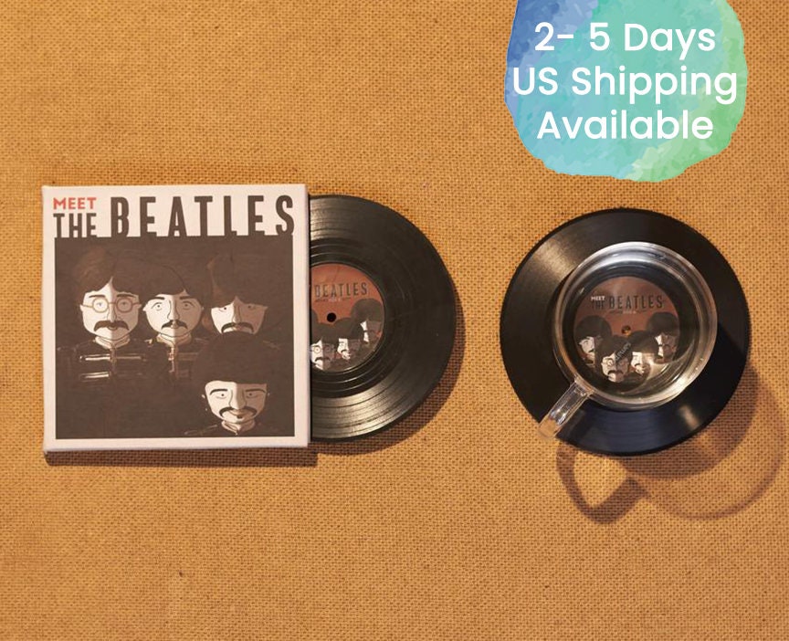 Vinyl Record Coasters, Set of 2, Retro 60s Music Coasters, Album Cove…