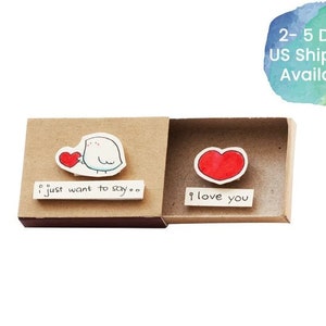 Romantische liefdeskaart/leuke verrassing liefdescadeau voor hem/ik hou van je kaart/voor hem/matchbox kaart/ik wil gewoon zeggen dat ik van je hou/LV042