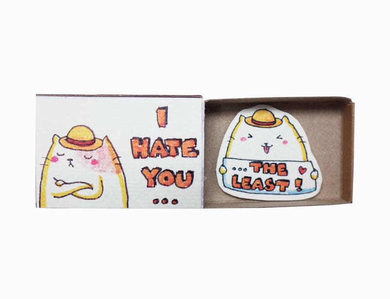 Funny Cat Love card Unique Love Gift Cute Love Card Surprise Anniversary Gift Cat lover card I Hate You The Least LV093