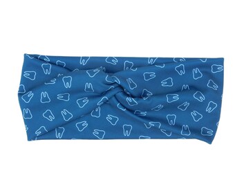 Dental Headband with Buttons, Dental Hygiene Gift, Dental Assistant Headband, Dental Mask Headband, Dental Twist Headband, Teeth Headband