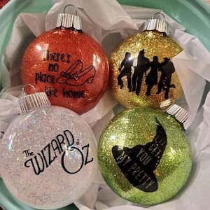 Wizard of Oz Inspired Glitter Ornament Set