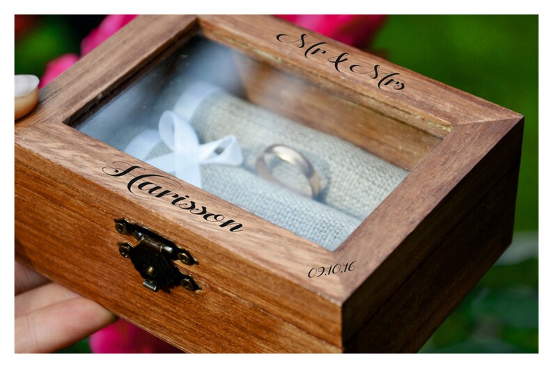 Mr & Mrs ring box Personalized ring box wedding box wooden Etsy