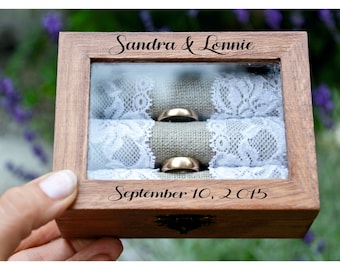 caja de anillo, caja de anillo personalizada, caja de boda, caja de anillo de madera, caja portadora de anillo, caja de anillo de compromiso, soporte de anillo personalizado (RX33)