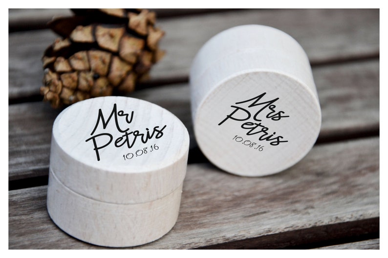 Set of Two Ring Boxes Personalized Ring Box Wedding Box Etsy