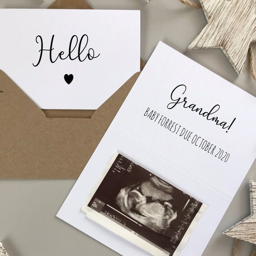 Pregnancy Announcement Card Grandparents Baby Announcement Etsy UK