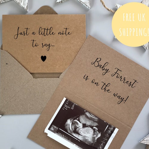 Pregnancy Announcement Card Grandparents Baby Announcement Etsy UK