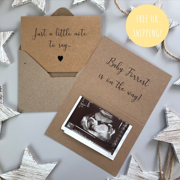 Pregnancy Announcement Card, Personalised Baby Announcement Card, Baby Reveal Ideas, We're Having a Baby Reveal Ideas For Grandparents