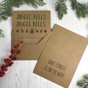 Baby Reveal Cards Jingle Bells Christmas Surprise Pregnancy Announcement
