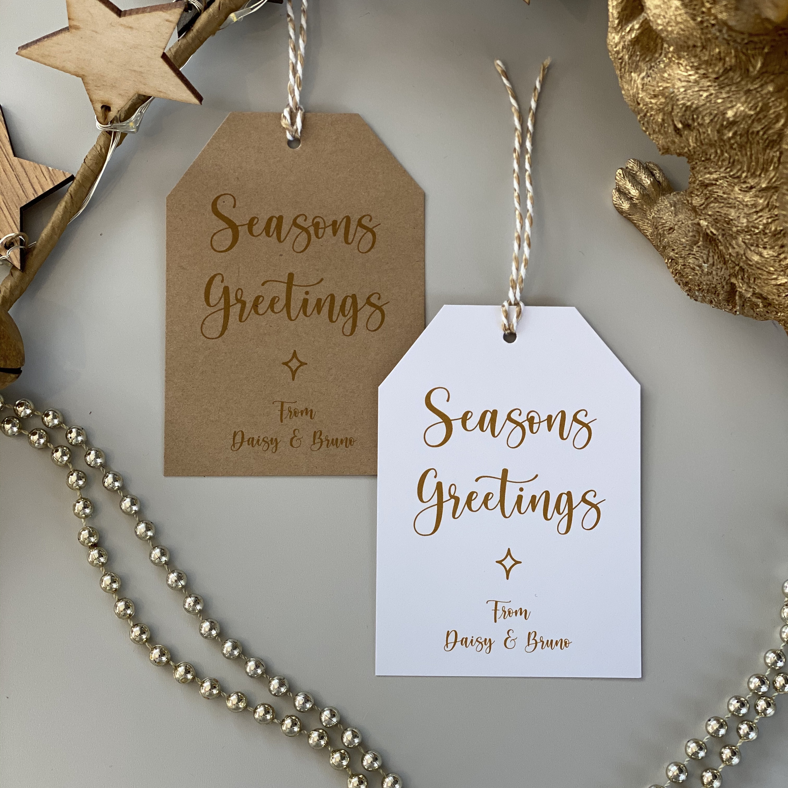 Personalised Christmas Gift Tags / Eco Wrapping / Rustic Family Present  Labels