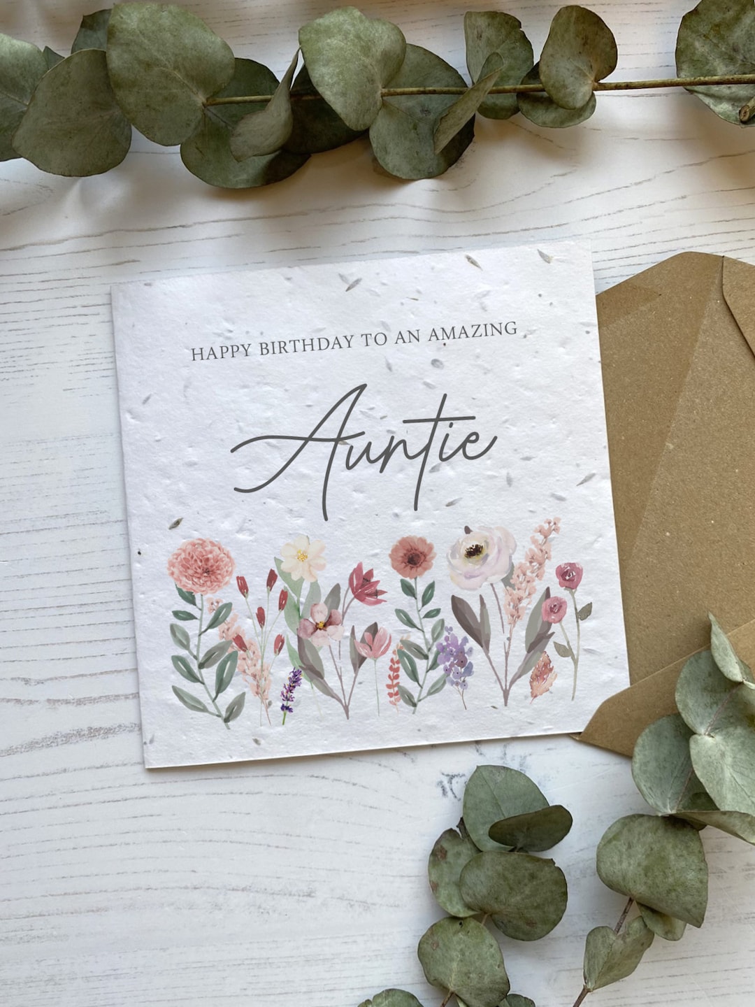 Birthday Card for Auntie, Aunty, Aunt, Great-aunt - Pretty Floral ...