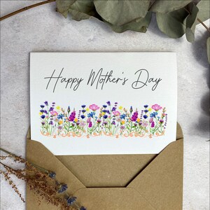 Happy Mother's Day Card | Colourful Wildflower Meadow Detail | Seeded Wildflower Card or White Card | Eco-friendly Gift for Mum bild 2