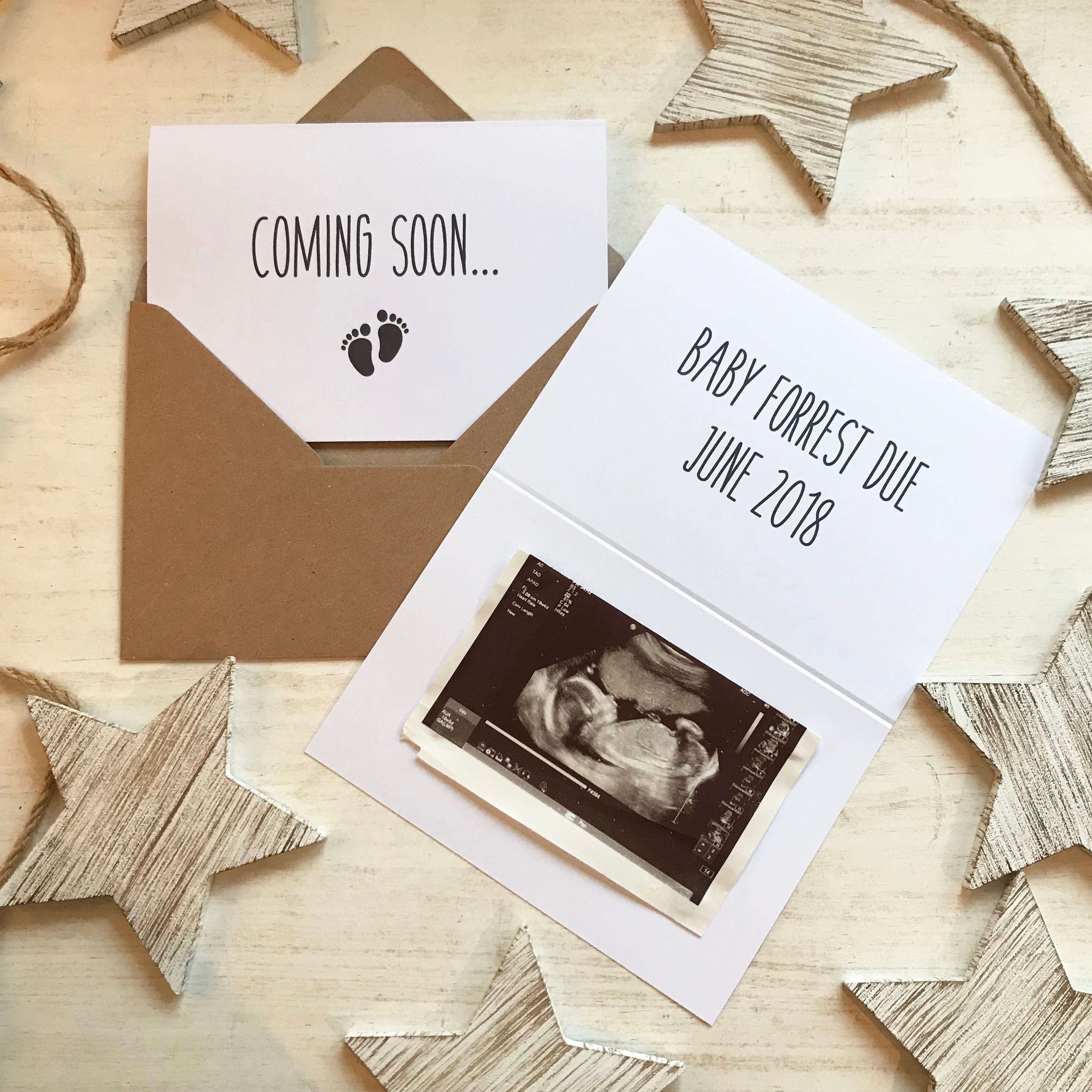 Pregnancy Announcement Card Baby Announcement Card Pregnancy Etsy Singapore