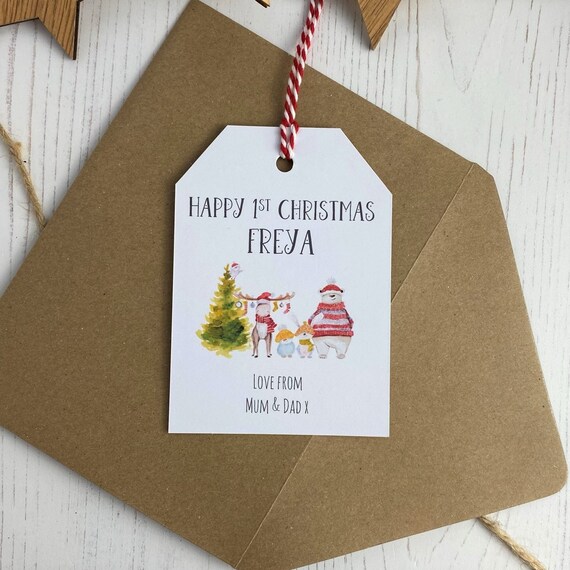 Baby's First Christmas Personalised Christmas Gift Tags - Etsy