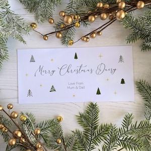 Monedero de regalo de Navidad personalizado - Árboles de Navidad dispersos - Monedero de bolsillo de regalo Tarjeta para dinero Vale de regalo o boletos - Regalo de Navidad