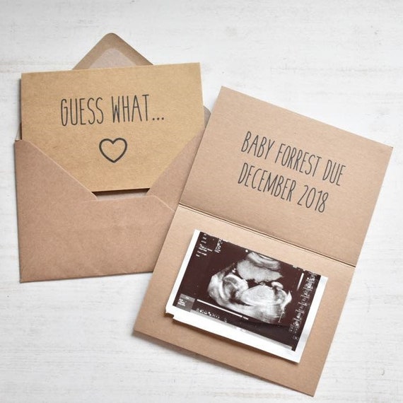 Cards And Stationery Brown Kraft Card Pregnancy Announcement Cards