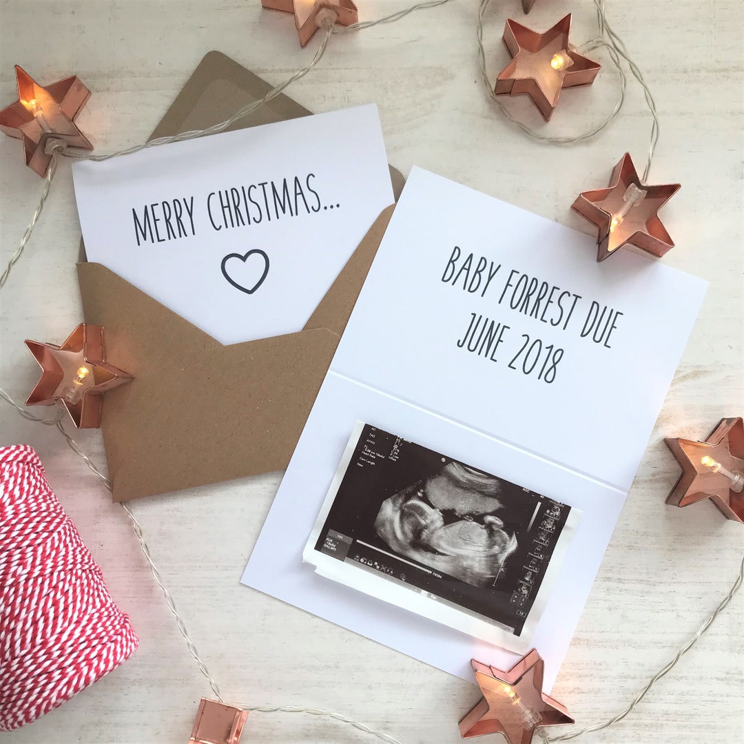 Christmas Pregnancy Announcement Card, Surprise Baby Announcement Ideas