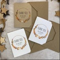 Personalised Pumpkin Wedding Thank You Cards, 10 pack, Mr & Mrs, Rustic Country Chic Natural Bohemian Wedding Gratitude Cards, Kraft\/White