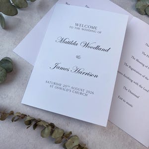 Personalised Wedding Order of Service Booklets - Traditional Posh ...