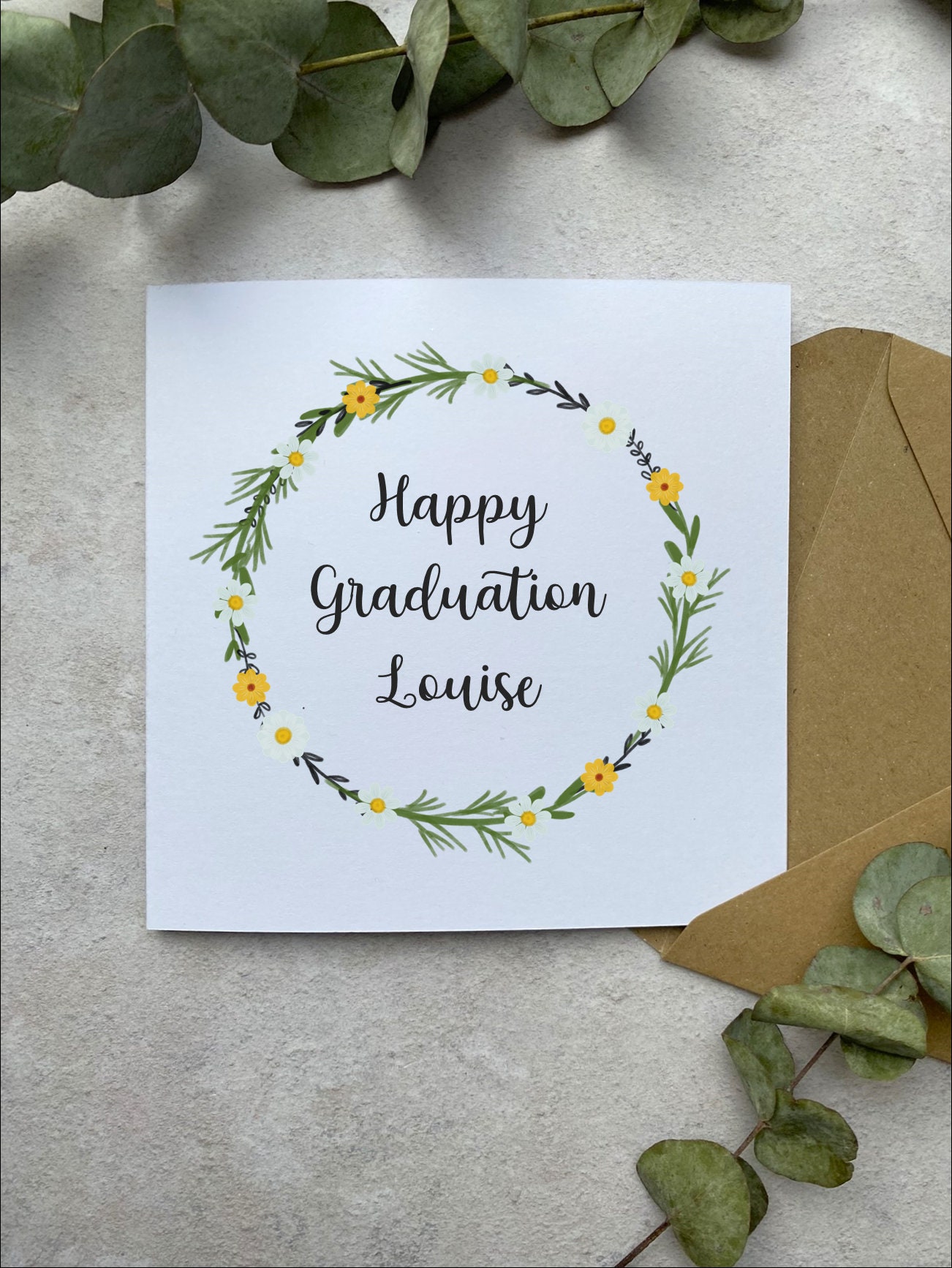 Personalised Graduation Card - Pretty Daisy Greeting Card - Seed Paper ...
