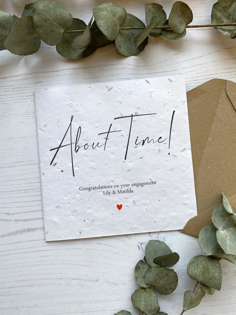 Personalised Engagement Card Congratulations Gift for Couple About Time